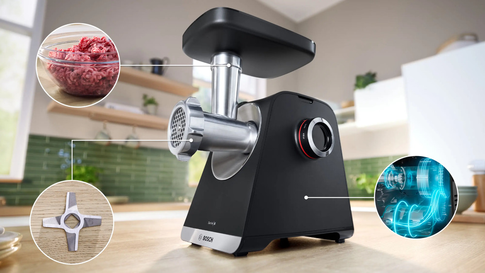 Мясорубка электрическая Bosch MFWS650B, черный/серебристый металлик в TehnoAdept