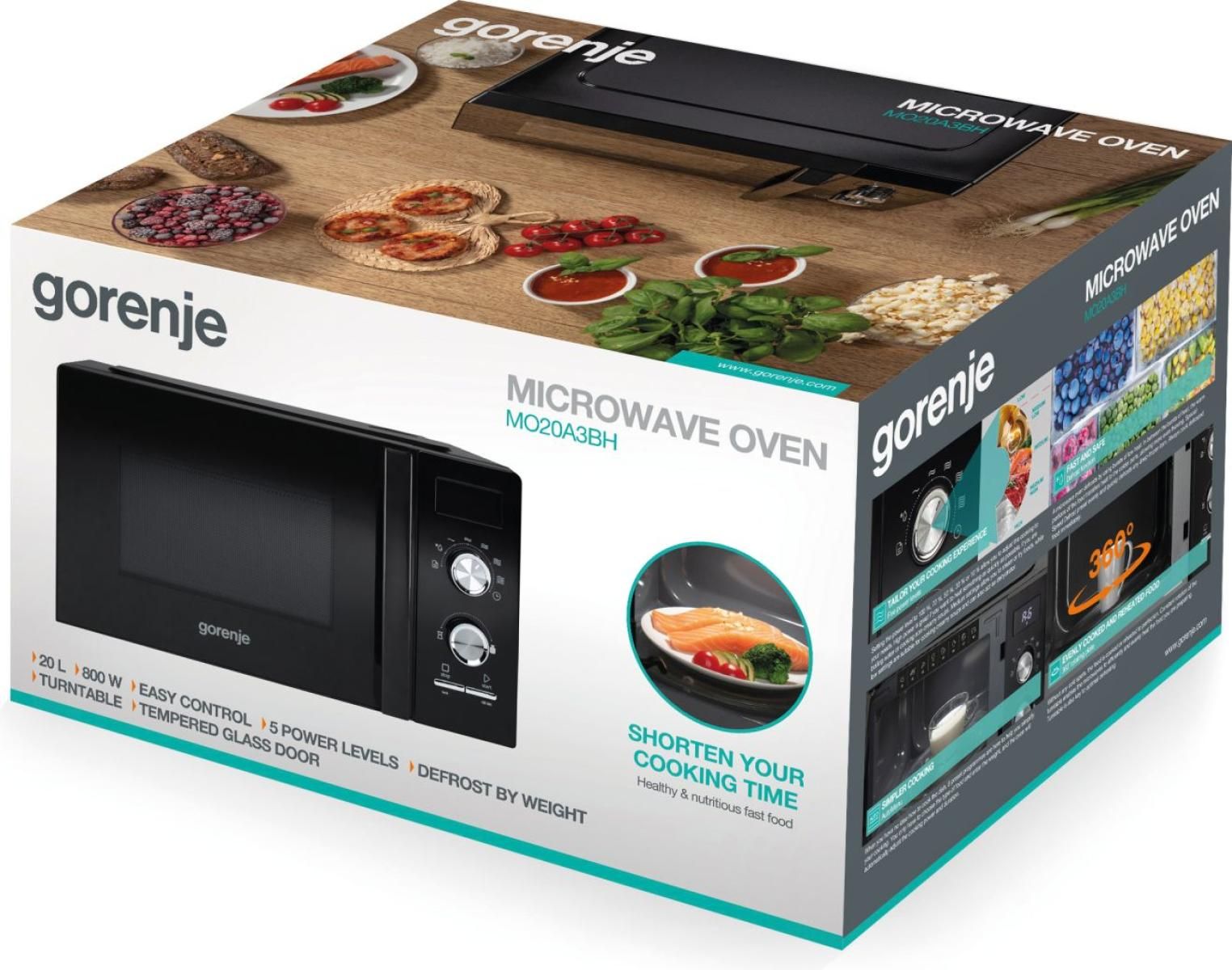Микроволновая печь Gorenje MO20A3BH, черный в TehnoAdept