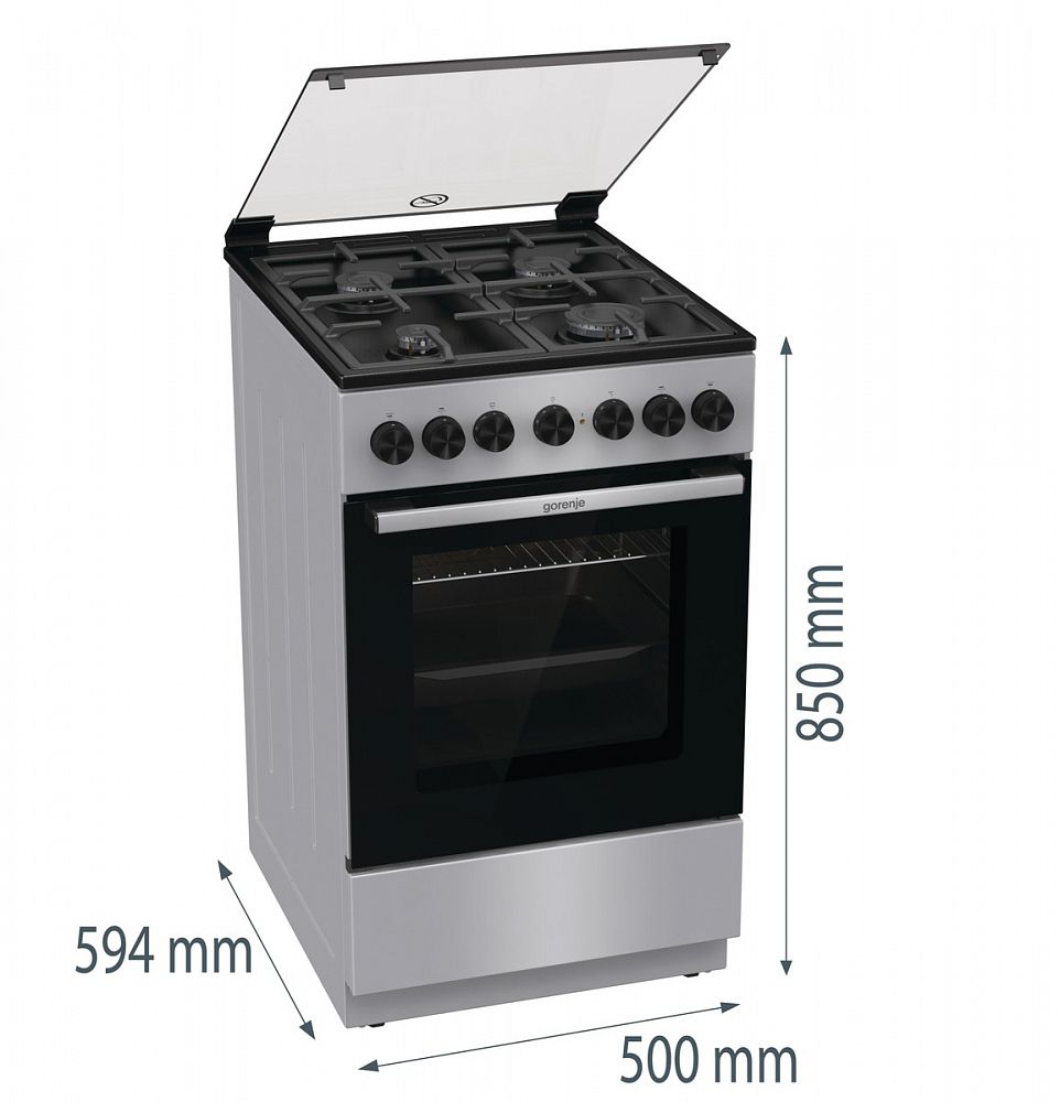 Плита комбинированная Gorenje GK5B44SF, серебристый в TehnoAdept