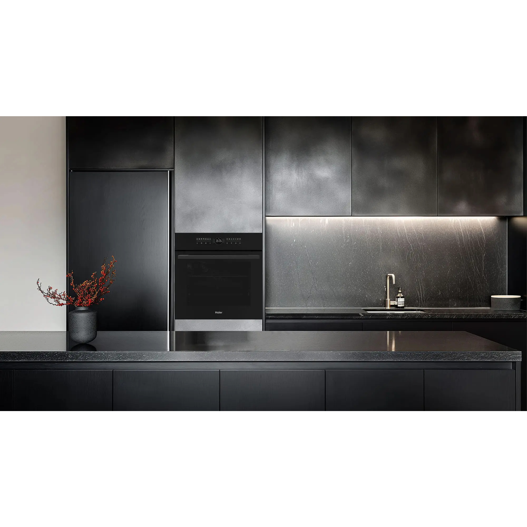 Духовой шкаф электрический Haier HOX-FT5AMTMB, черный матовый в TehnoAdept