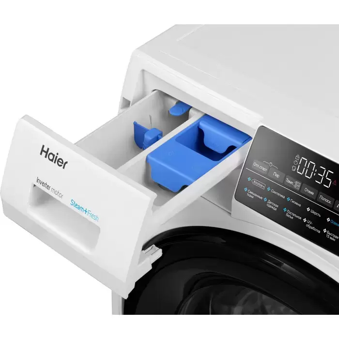 Стирально-сушильная машина Haier 959 (HW90-BP14959 + HD90-A2959 + соединит.элемент), белый в TehnoAdept