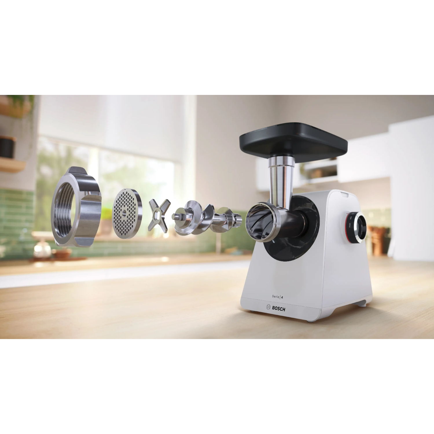 Мясорубка электрическая Bosch MFWS420W, белый в TehnoAdept