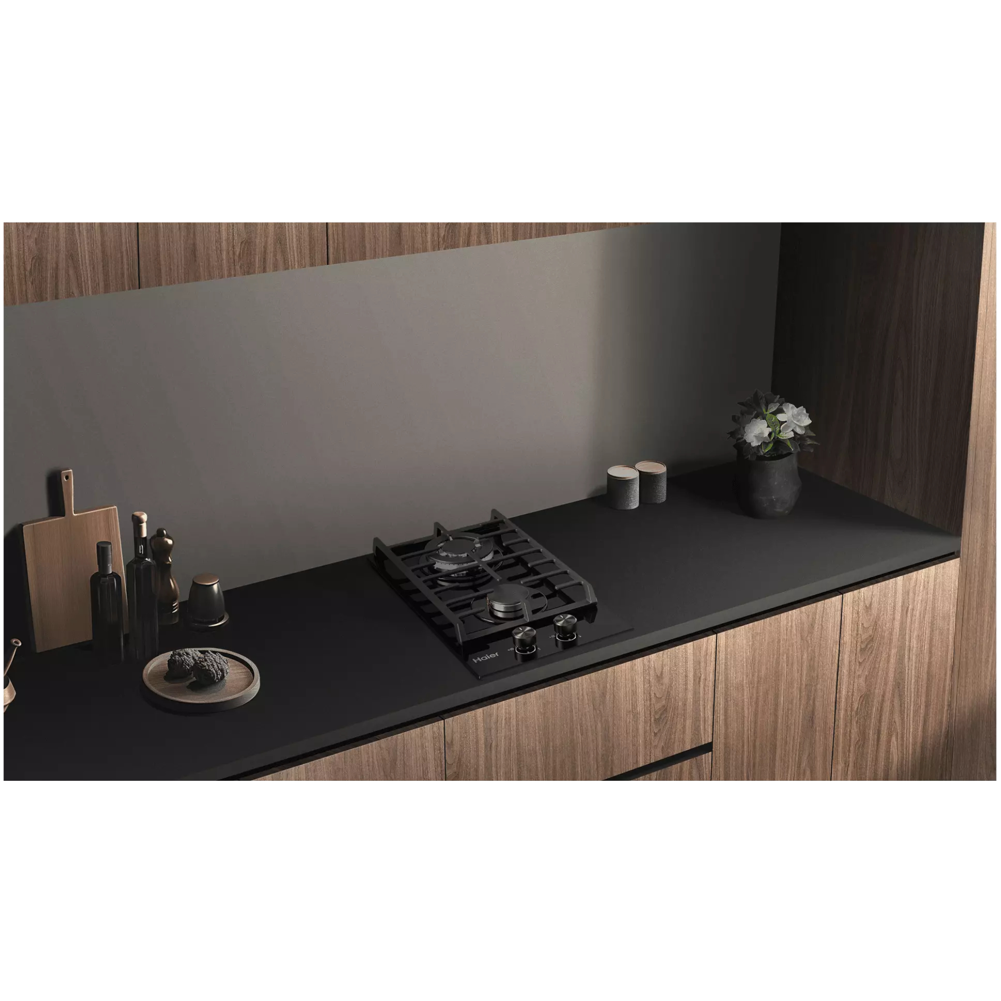 Варочная панель газовая Haier HHX-G32CWLB, черный в TehnoAdept