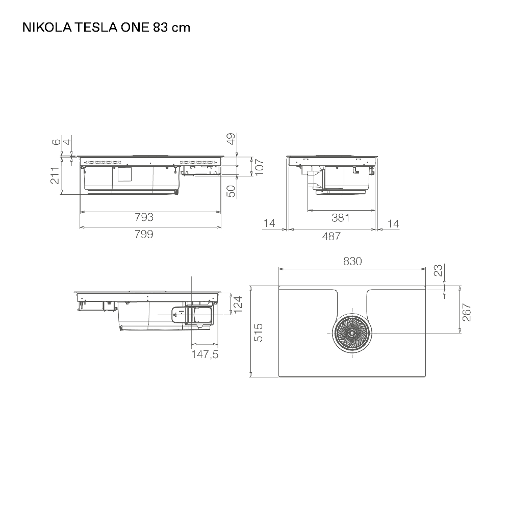 Варочная панель индукционная Elica NIKOLATESLA ONE EVO BL/A/83 (PRF0196318), черный в TehnoAdept