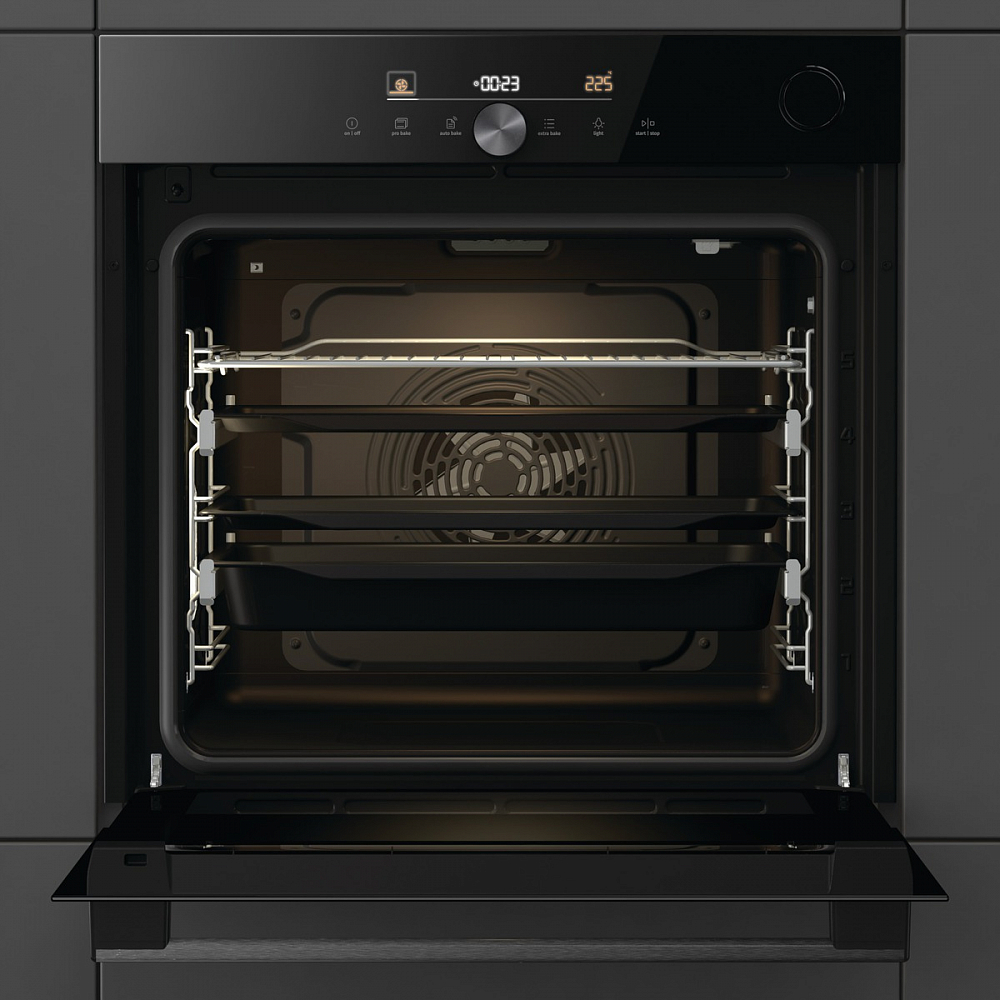 Духовой шкаф электрический Gorenje BSA6747DGWI, черный в TehnoAdept