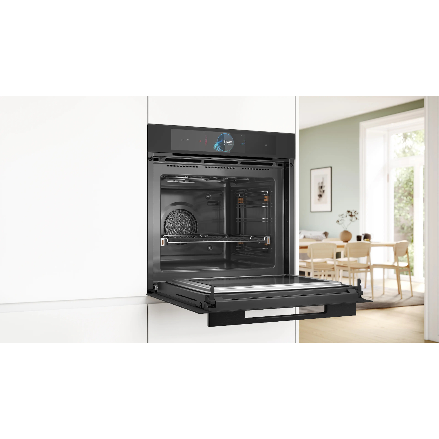 Духовой шкаф электрический c паром и СВЧ Bosch HNG978NM1, матовый черный в TehnoAdept