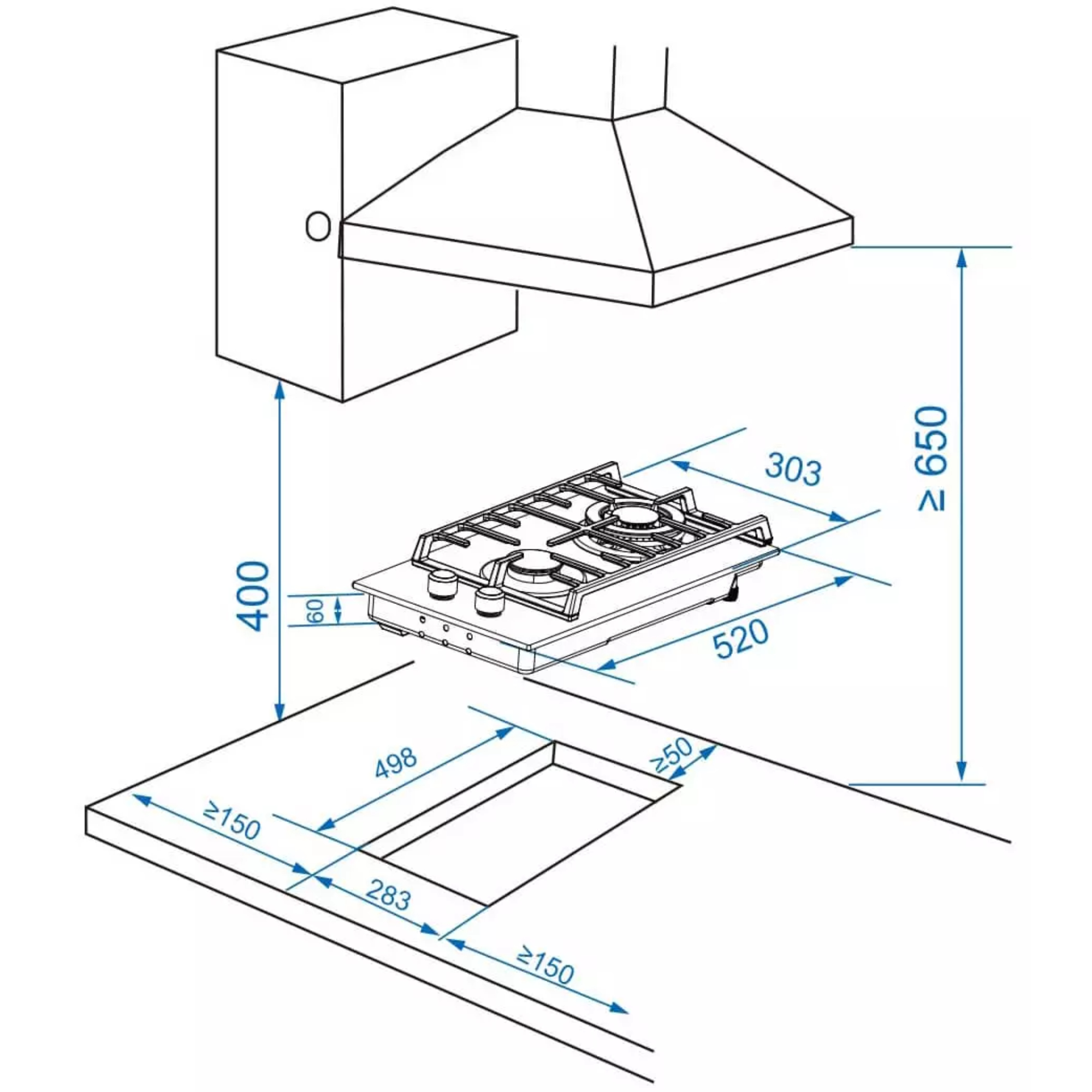 Варочная панель газовая Haier HHX-G32CWLB, черный в TehnoAdept
