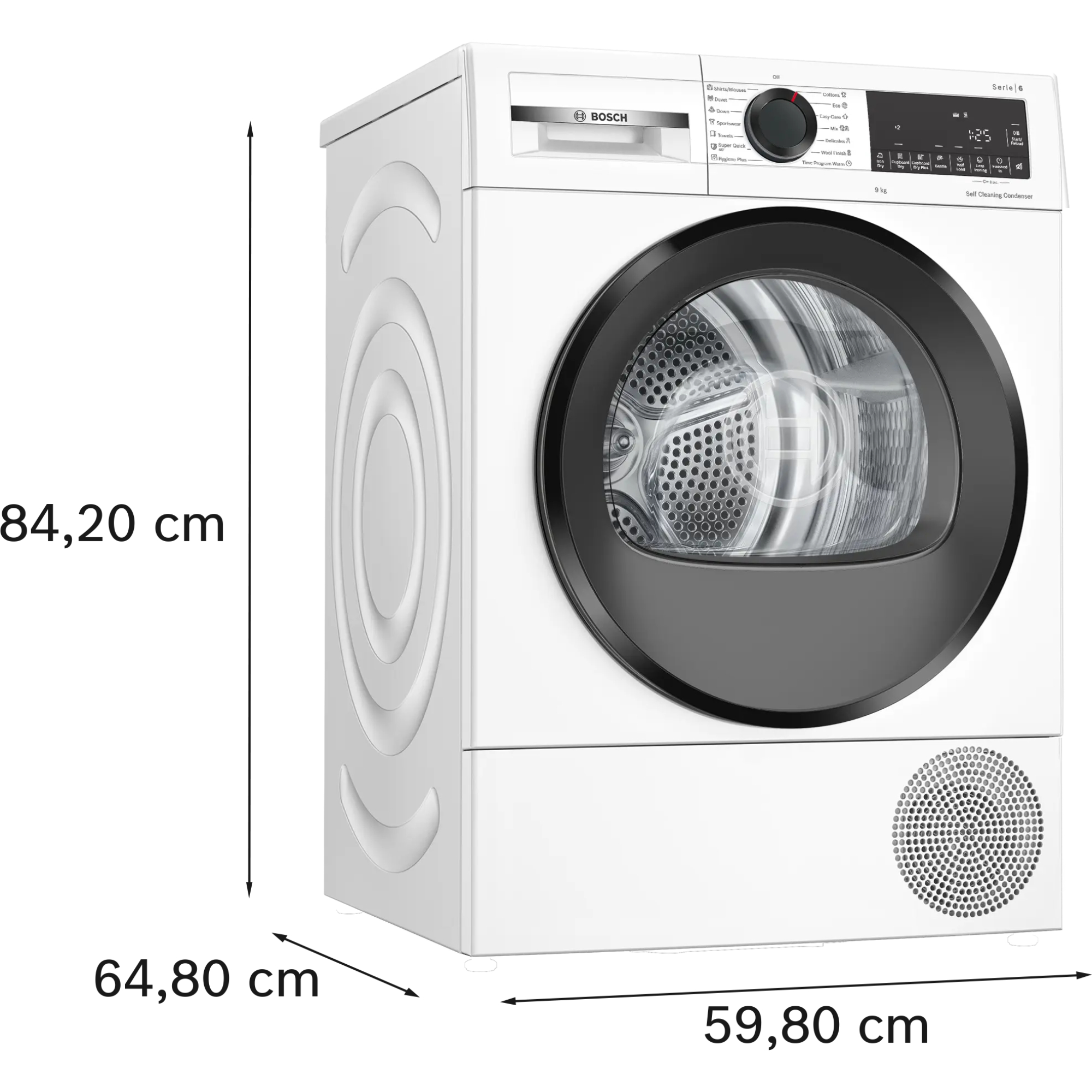Сушильная машина Bosch WQG24501BY (с английской панелью), белый в TehnoAdept