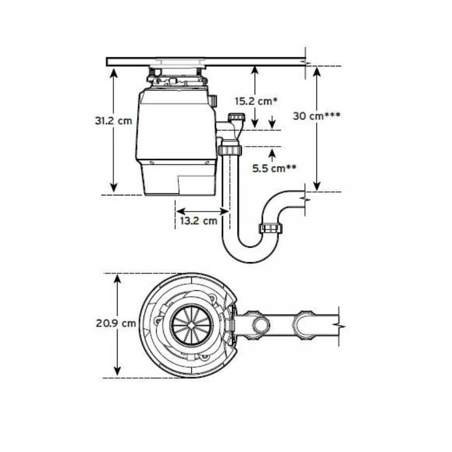 Измельчитель пищевых отходов InSinkErator Premium 550 EC (P550 EC-2 A/S) в TehnoAdept