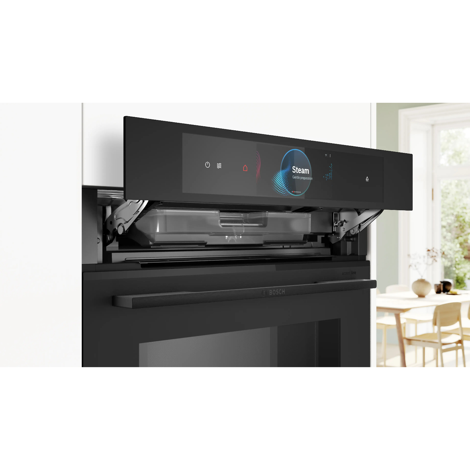 Духовой шкаф электрический c паром и СВЧ Bosch HNG978NM1, матовый черный в TehnoAdept