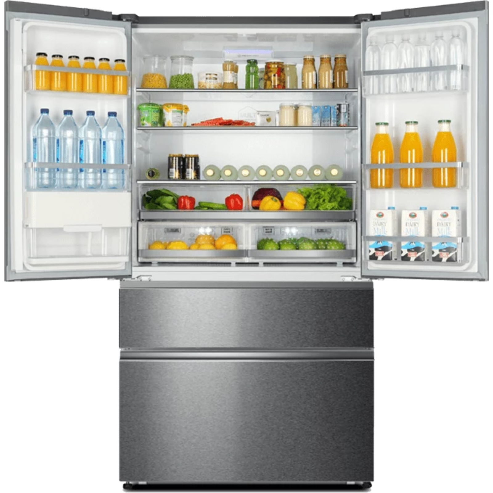 Холодильник Side-by-Side Haier HB25FSSAAARU, нержавеющая сталь в TehnoAdept