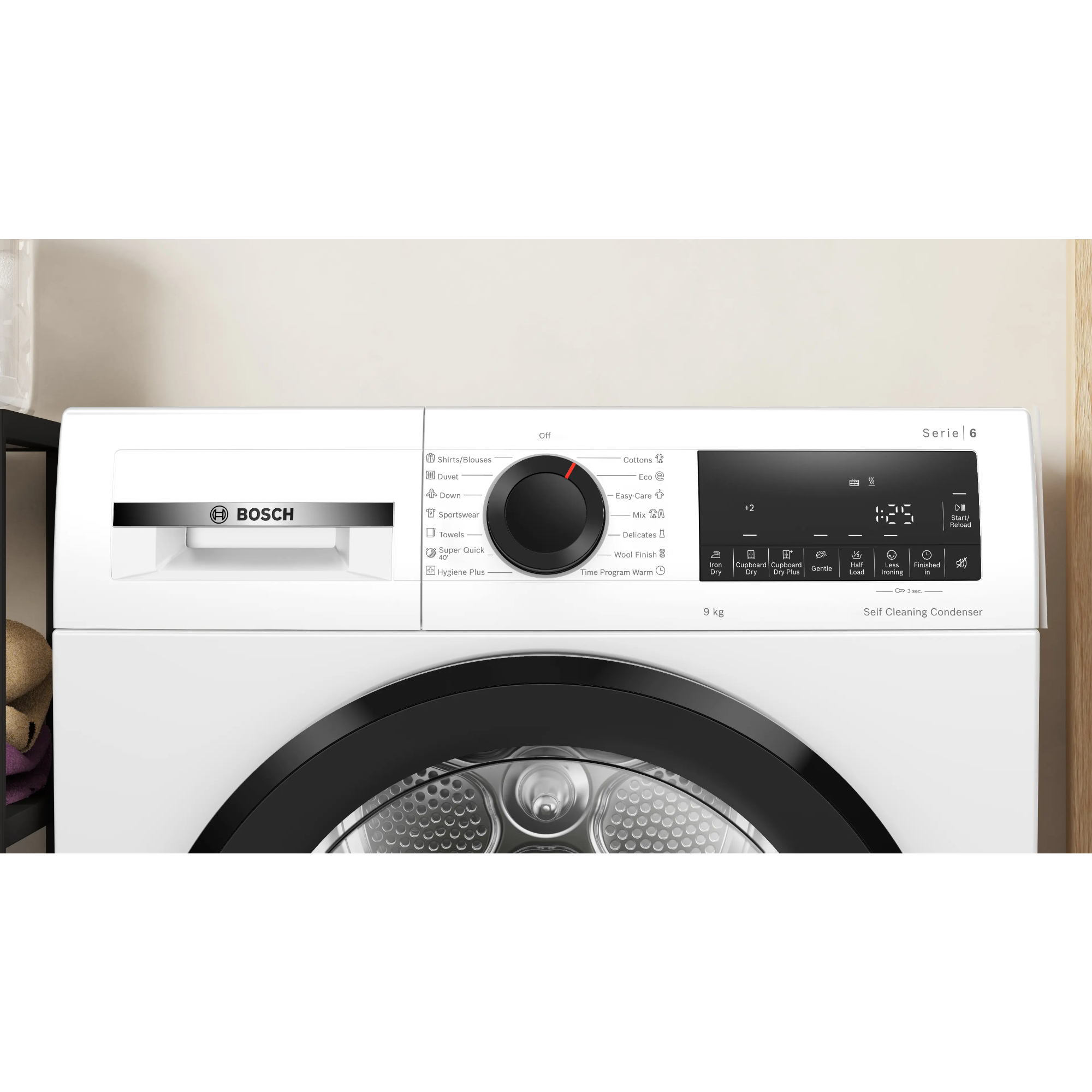 Сушильная машина Bosch WQG24501BY (с английской панелью), белый в TehnoAdept