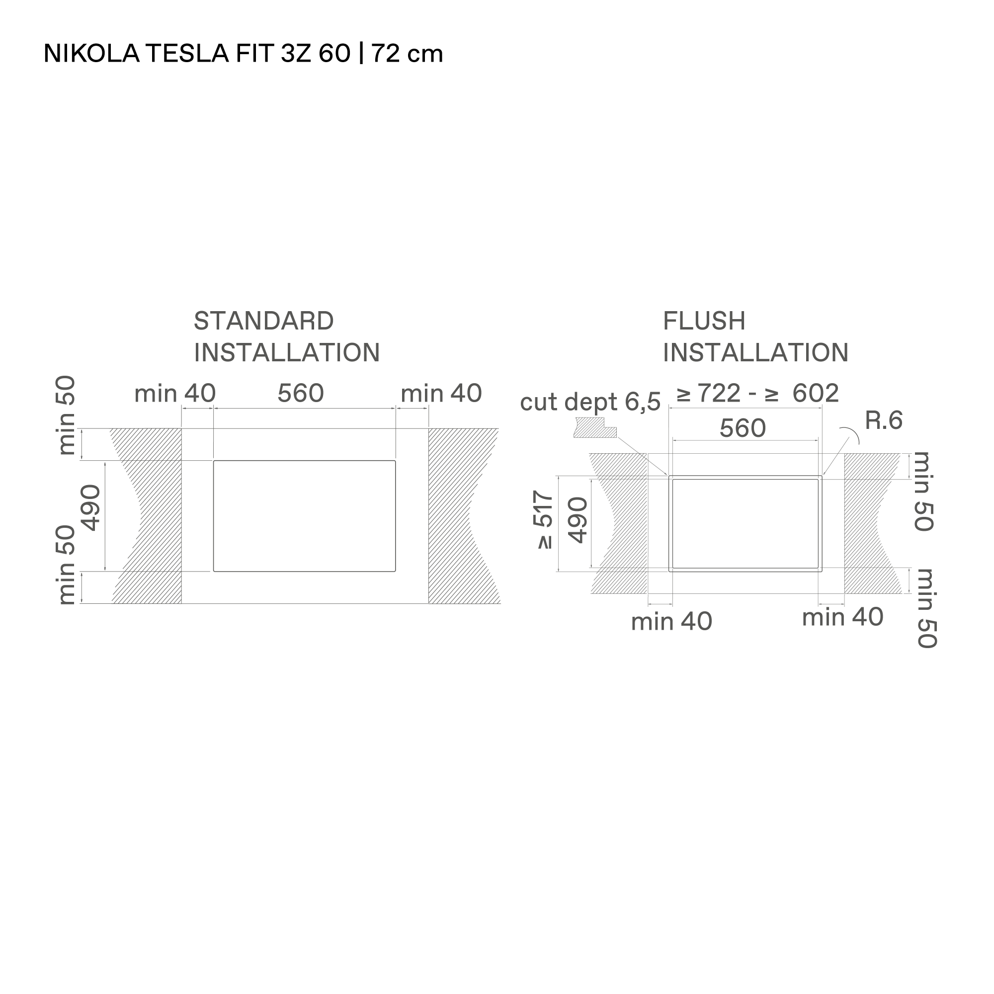 Варочная панель индукционная с вытяжкой Elica NIKOLATESLA FIT 3Z BL/F BO/72 (PRF0187246), черный в TehnoAdept