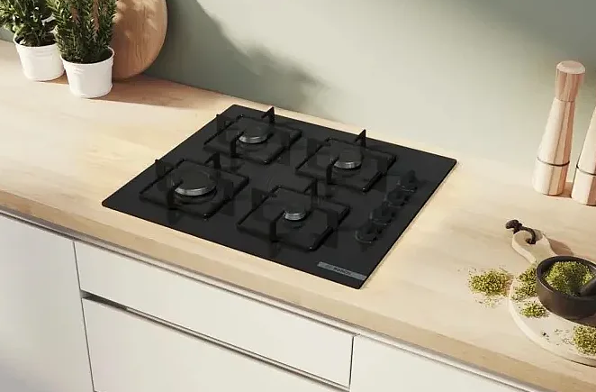 Варочная панель газовая Bosch POP6B6K30, черный в TehnoAdept