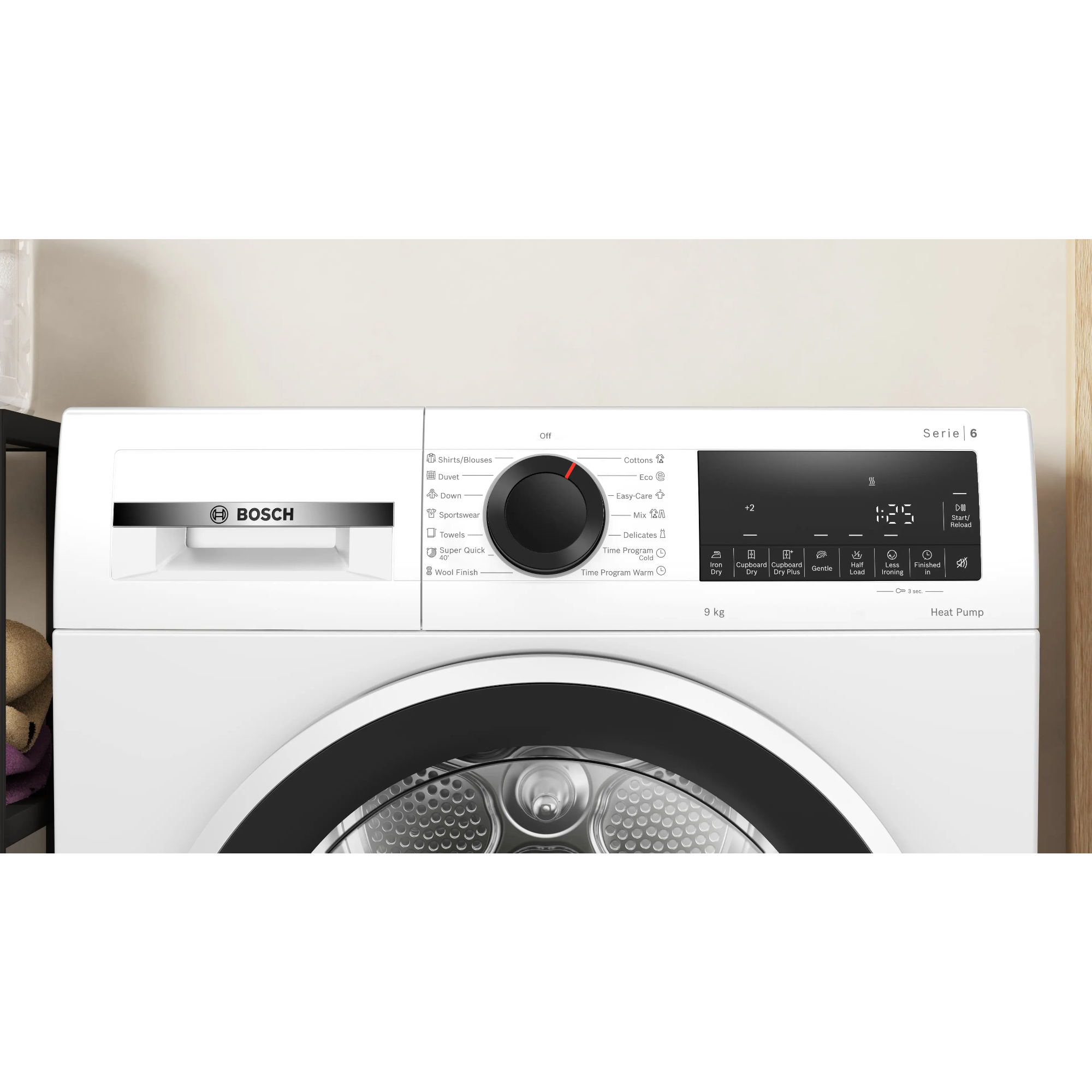 Сушильная машина Bosch WQG24101BY (с английской панелью), белый в TehnoAdept