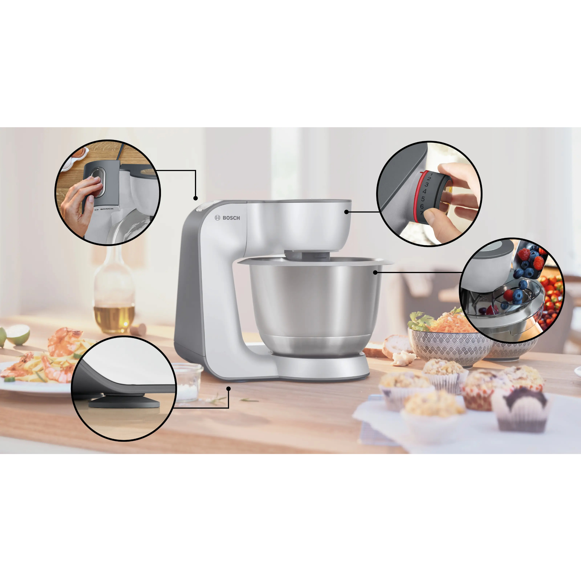 Кухонная машина Bosch MUM58359, серебристый в TehnoAdept