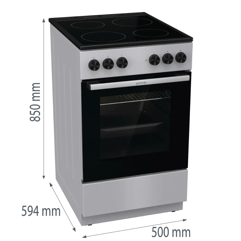 Плита электрическая Gorenje GEC5A12SG, серый/черный в TehnoAdept