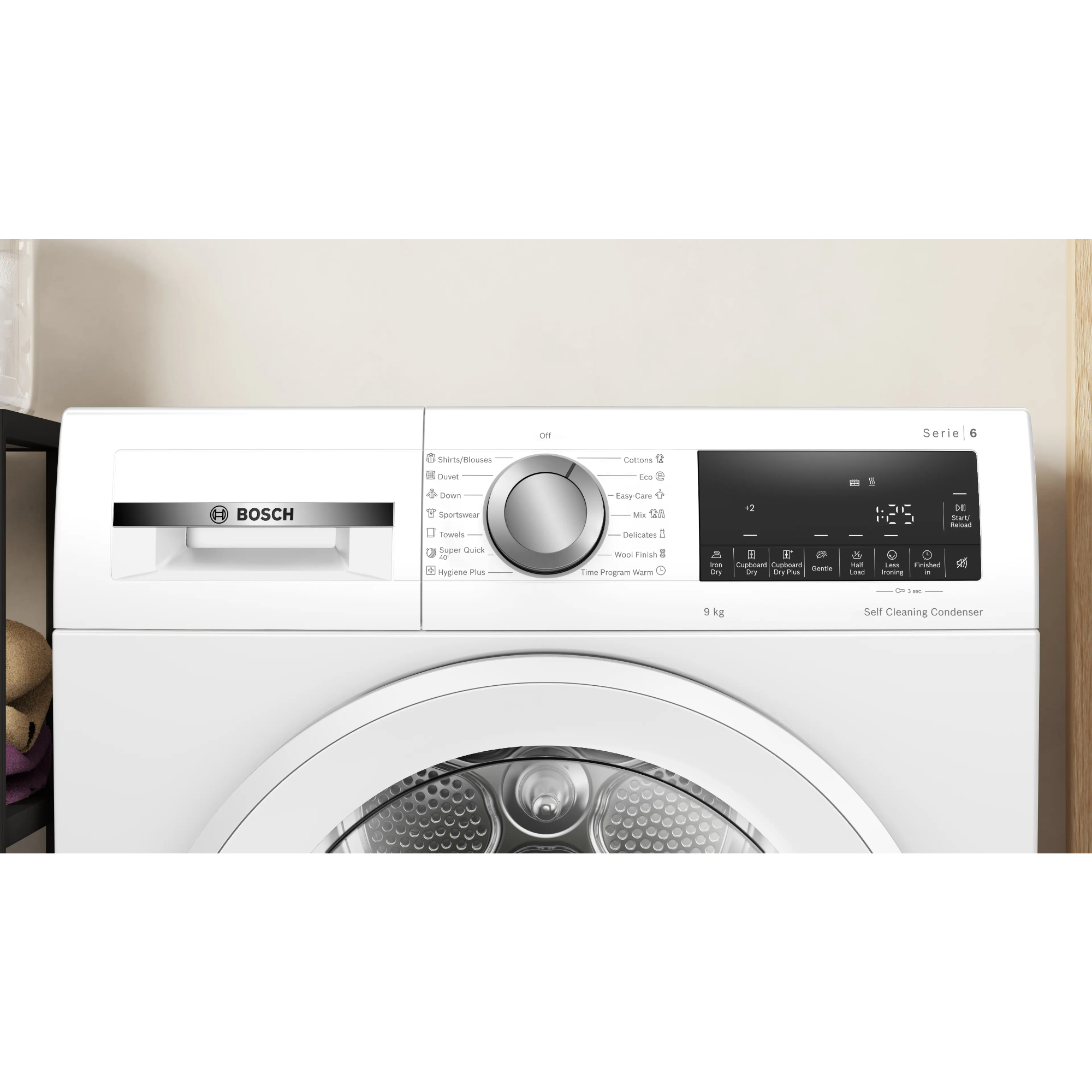 Сушильная машина Bosch WQG14591BY (с английской панелью), белый в TehnoAdept