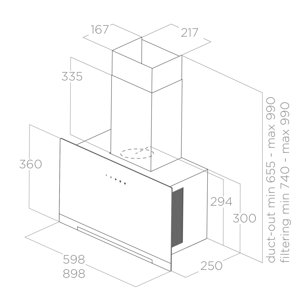 Вытяжка наклонная Elica Aplomb WH/A/90 (PRF0166941), белый в TehnoAdept