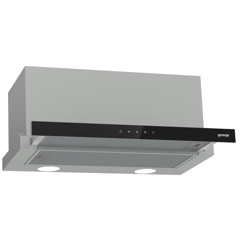 Вытяжка встраиваемая Gorenje TH60E8SGB, нержавеющая сталь/черное стекло в TehnoAdept