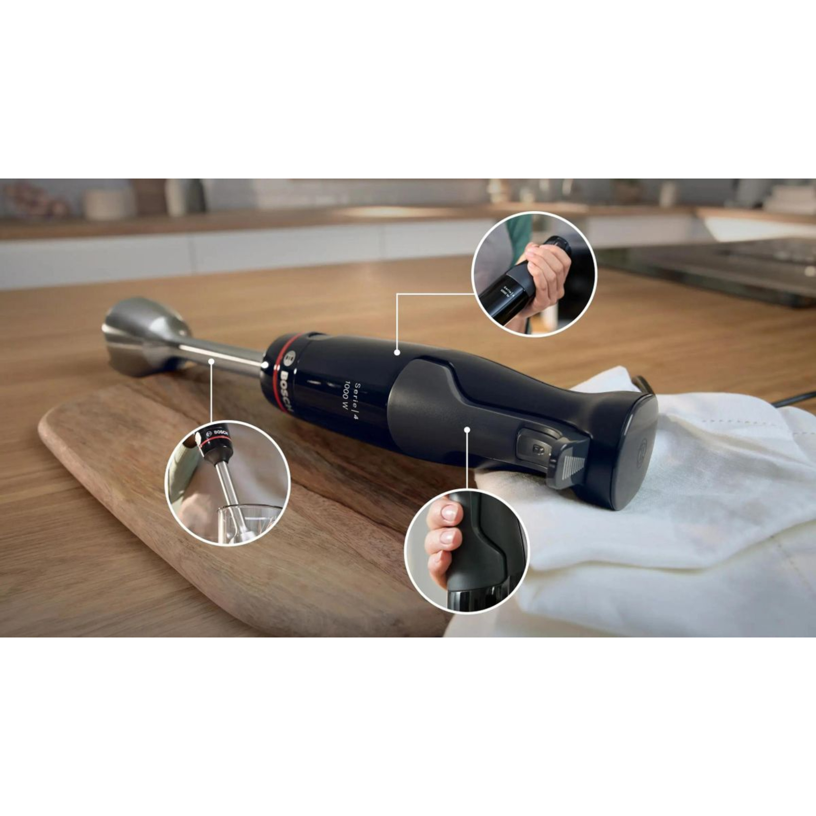 Блендер погружной Bosch MSM4B654, черный в TehnoAdept