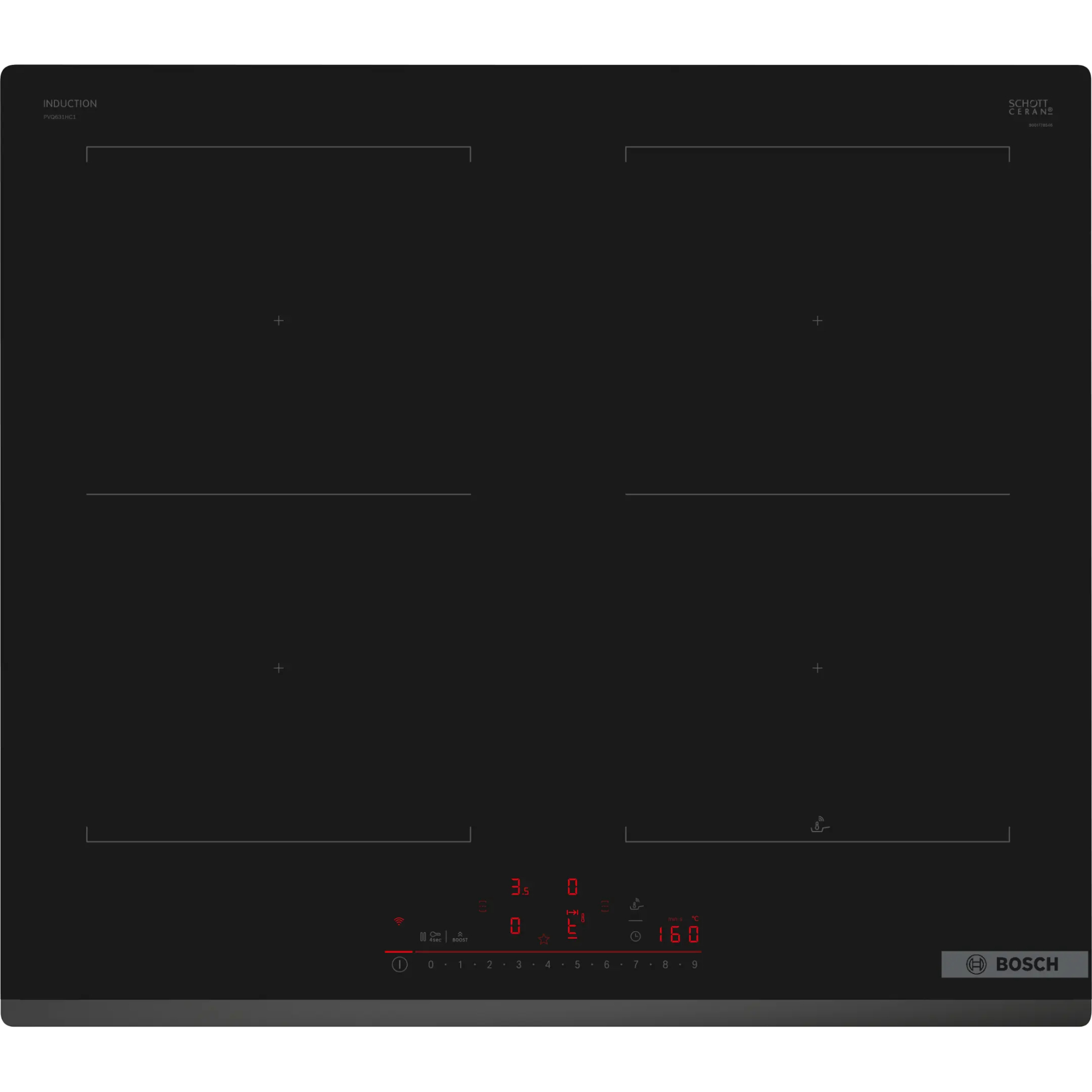 Варочная панель индукционная Bosch PVQ631HC1E, черный в TehnoAdept