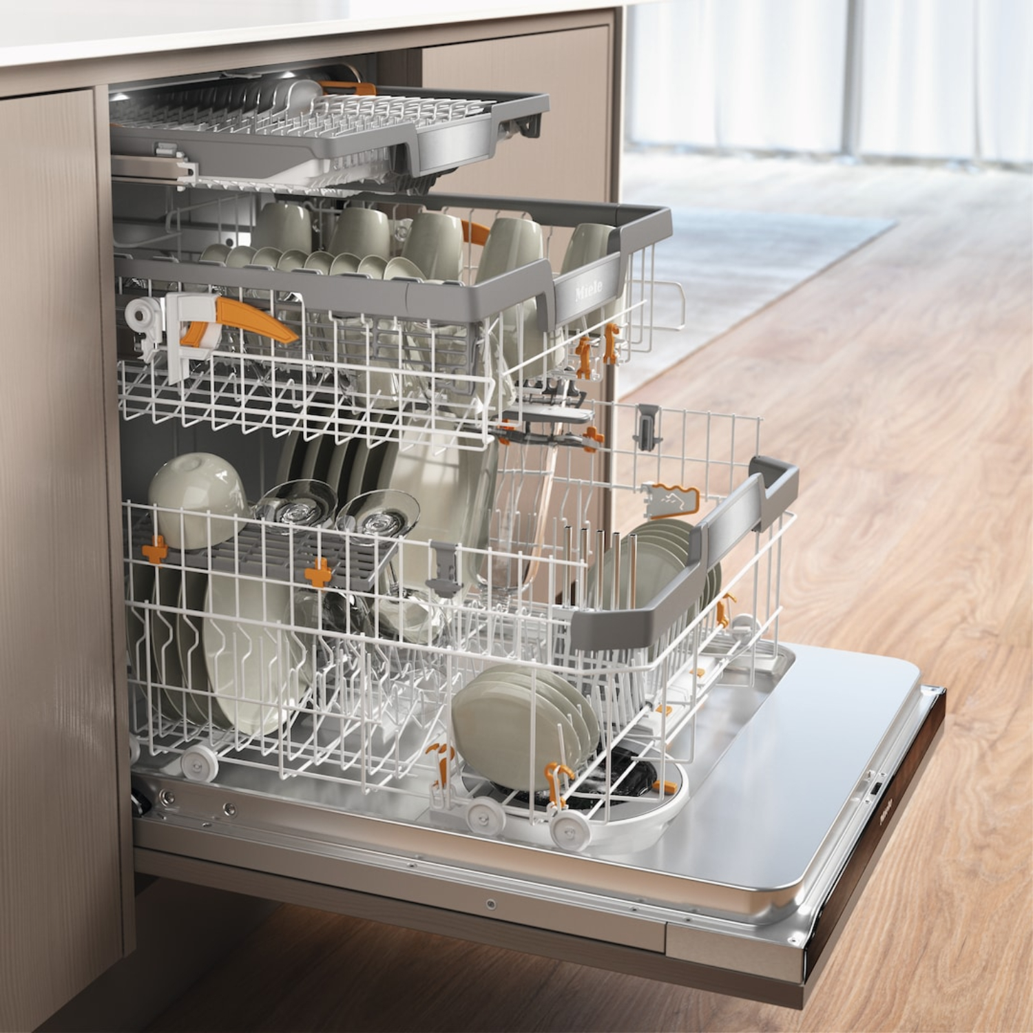 Посудомоечная машина встраиваемая Miele G 7980 SCVi AutoDos K2O CLST/OBSW Clean Steel/Obsidian Black в TehnoAdept