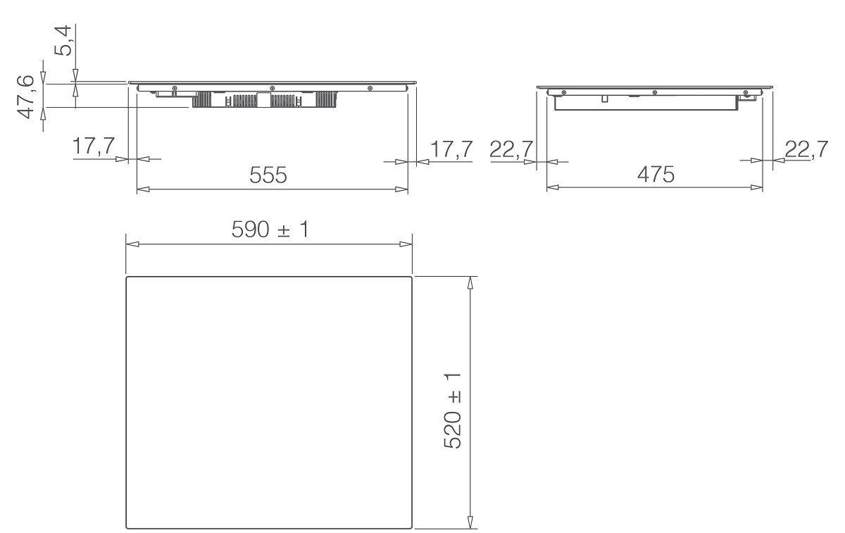 Варочная панель индукционная Elica Ratio Connex 604 Plus BL (PRF0199851), черный в TehnoAdept