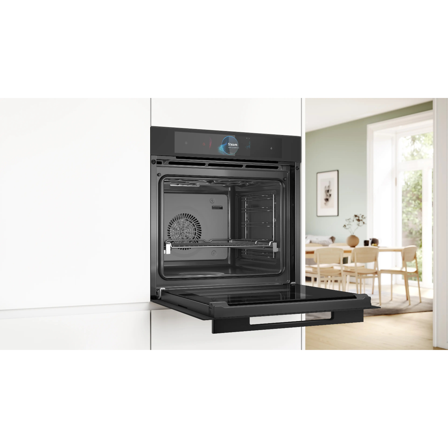 Духовой шкаф электрический c паром Bosch HSG938EM1, матовый черный в TehnoAdept