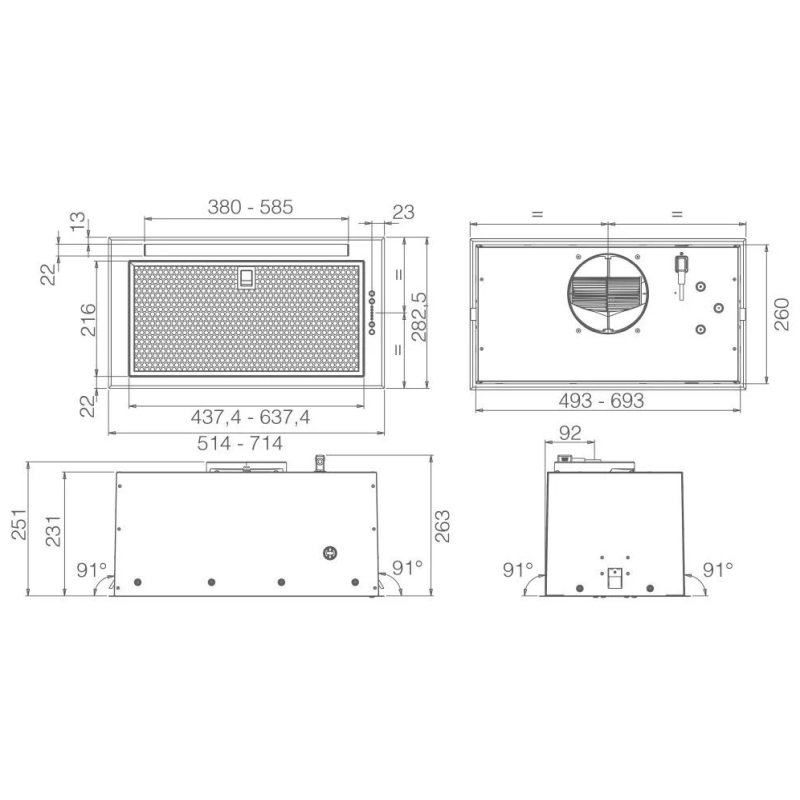 Вытяжка встраиваемая Elica CT23 GR/A/52 (PRF0201343), серый в TehnoAdept