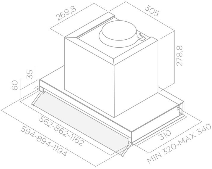 Вытяжка встраиваемая Elica BOXIN LX/BL MAT/A/60 (PRF0172166), черный в TehnoAdept